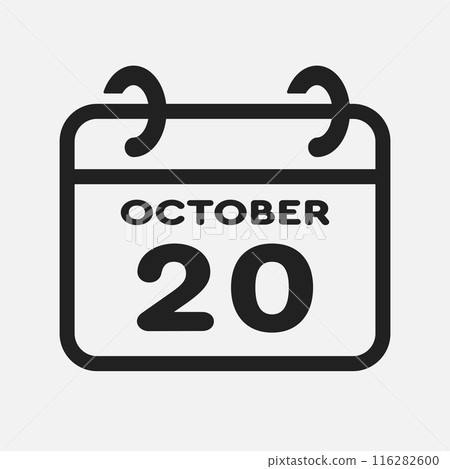 Icon page calendar day - 20 October 116282600