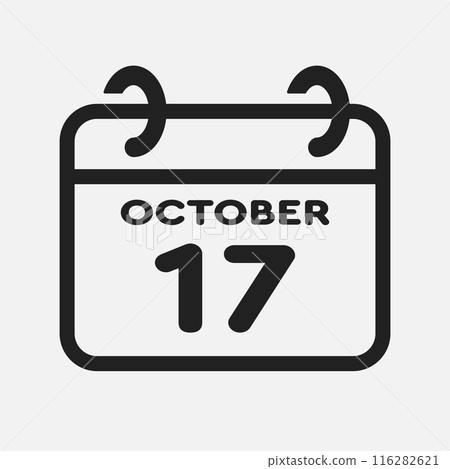 Icon page calendar day - 17 October Icon page calendar day - 17 October 116282621