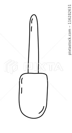 Kitchen silicone spatula, doodle style flat vector outline for coloring book 116282631