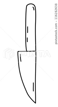 Kitchen knife, doodle style flat vector outline for coloring book Kitchen knife, doodle style flat vector outline for coloring book 116282638