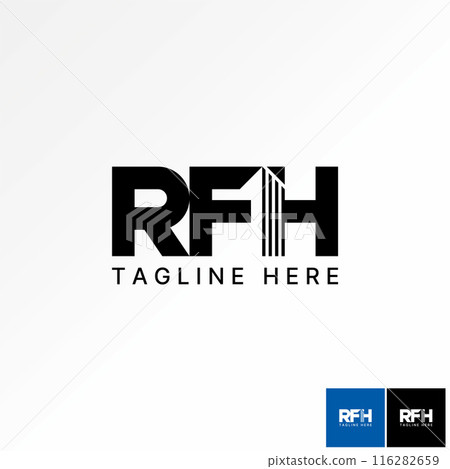 Logo design graphic concept creative premium vector stock unique initial RFH font negative space building property. Related monogram typography brand Logo design graphic concept creative premium vector stock unique initial RFH font negative space building property. Related monogram typography brand 116282659
