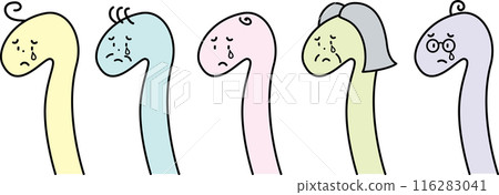 Illustration set of a crying snake 116283041