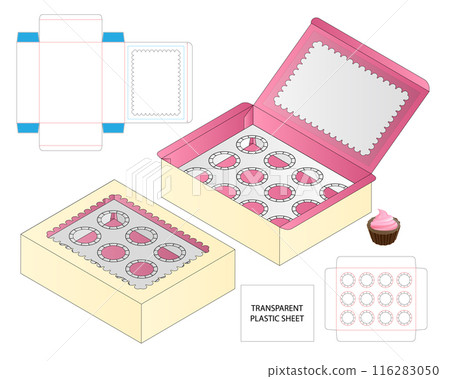 Box packaging die cut template design. 3d mock-up Box packaging die cut template design. 3d mock-up 116283050