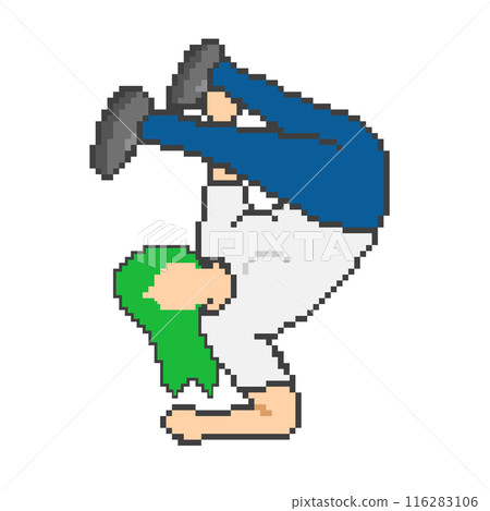 霹靂舞女人_像素藝術(綠色頭髮) 霹靂舞女人_像素藝術(綠色頭髮) 116283106