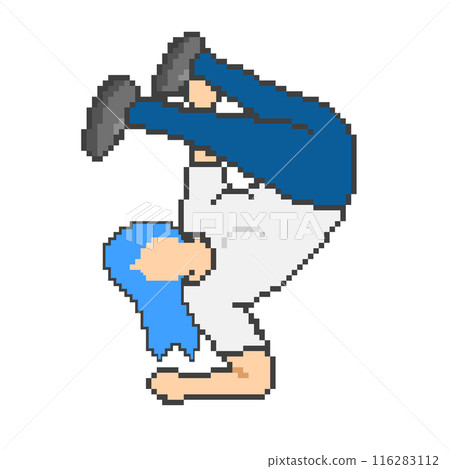 霹靂舞女人_像素藝術(藍色頭髮) 霹靂舞女人_像素藝術(藍色頭髮) 116283112