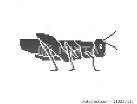 Grasshopper silhouette_pixel art 116283125