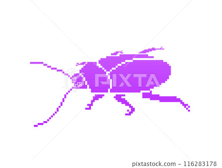 Cockroach silhouette_pixel art (purple) 116283178