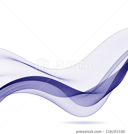 Abstract smooth color wave vector. Curve flow blue motion illustration. Smoke design. Vector lines. eps 10 116283180