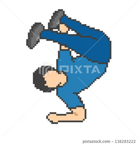 霹靂舞_像素藝術男(藍色衣服) 霹靂舞_像素藝術男(藍色衣服) 116283222