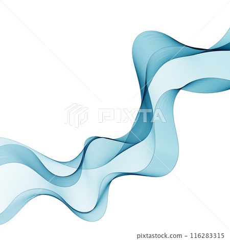 Blue abstract wave. Curves isolated on white background. Design element. Layout for advertising. eps 10 116283315