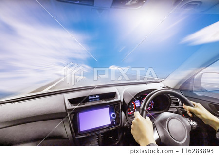 Image of a car running through nature Image of a car running through nature 116283893