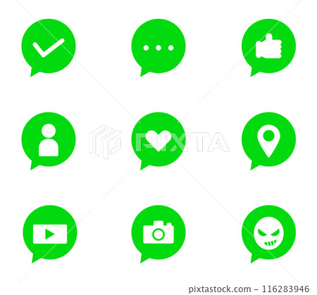 Social media speech bubble icon set 116283946