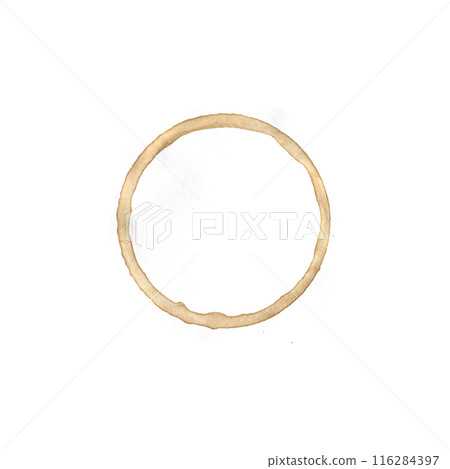Brown Coffee Cup Mark on Isolated on White Background. Brown Coffee Cup Mark on Isolated on White Background. 116284397