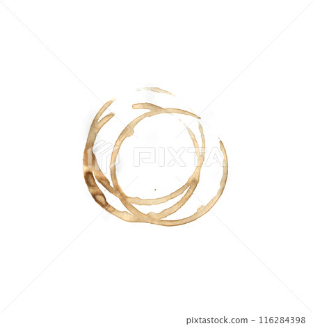 Brown Coffee Cup Mark on Isolated on White Background. Brown Coffee Cup Mark on Isolated on White Background. 116284398