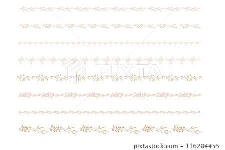 Hand drawn line set of plants. Sepia color. Hand drawn line set of plants. Sepia color. 116284455