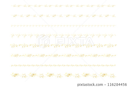 Hand drawn line set of plants in gold. Hand drawn line set of plants in gold. 116284456