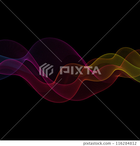 Color wave on a black background. Abstract vector pattern. eps 10 116284812