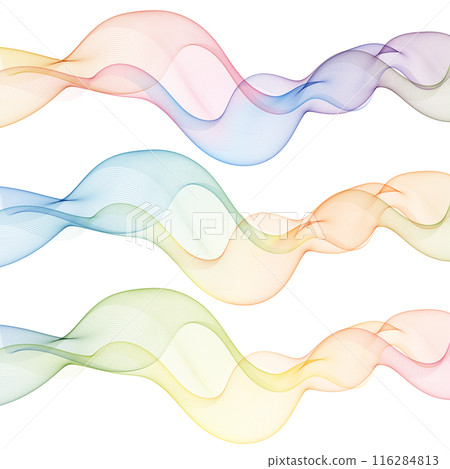 Set of colored waves. Abstract vector graphics. eps 10 116284813