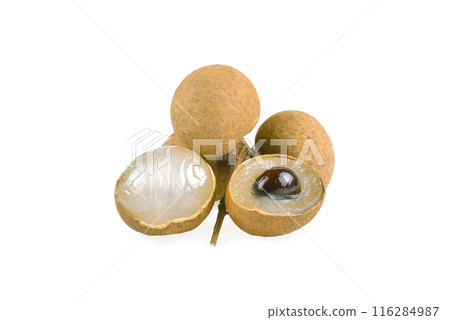 Sweet longan fruit isolated on white background. Sweet longan fruit isolated on white background. 116284987