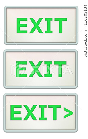 Set of EXIT signs with different appearance of letters on white background 116285134