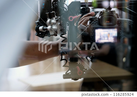 Behind the scenes of a movie. 116285924