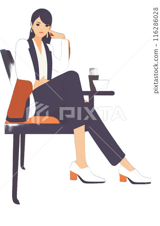 憤怒的女人坐著 116286028