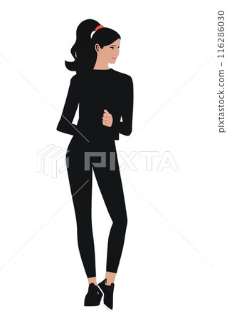 一個女人慢跑的插圖 116286030