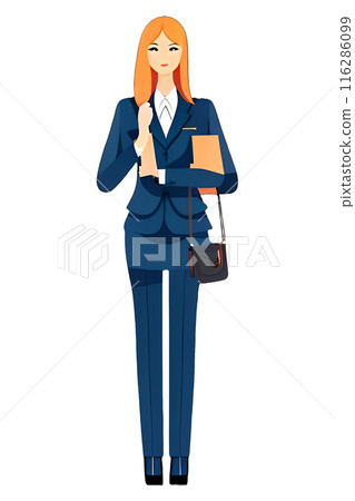 A young lady in a suit 116286099