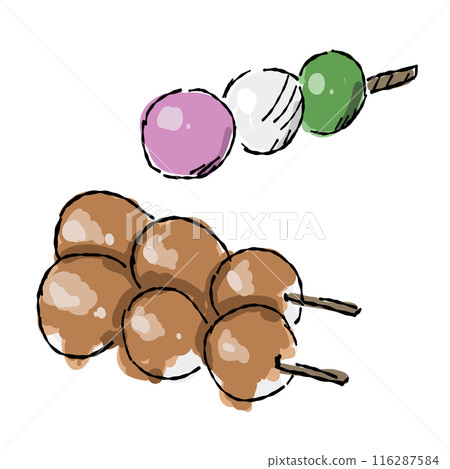 Dumpling hand drawn illustration set 116287584