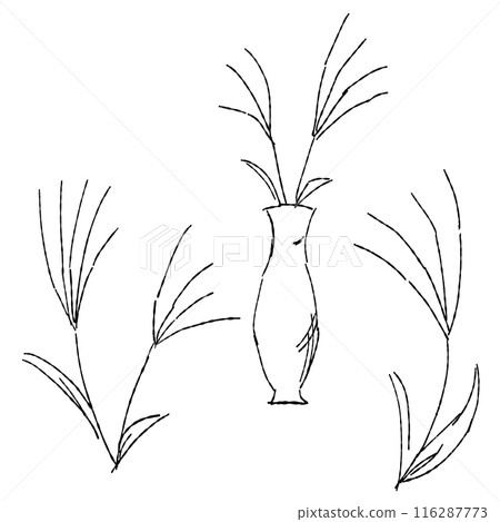 手繪線條藝術 Susuki 插圖，各種套裝 116287773