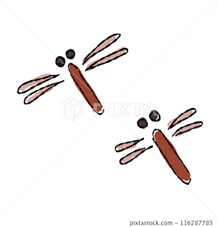 Dragonfly moon viewing hand-drawn illustration 116287785