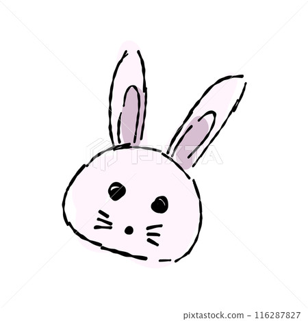 Hand-drawn illustration of a rabbit's face Hand-drawn illustration of a rabbit's face 116287827