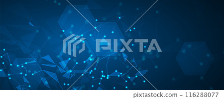 Neural network concept. Connected cells with links. High technology process. Abstract background. vector art. 116288077