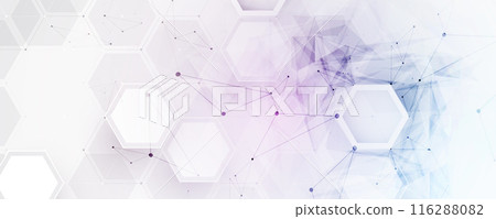 Neural network concept. Connected cells with links. High technology process. Abstract background. vector art. 116288082