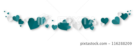 Green origami paper heart isolated on white background. 116288209