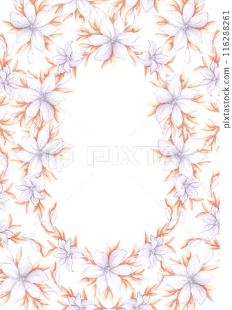 Hand drawn watercolor vintage golden and silver jewelry wreath frame border isolated on white background. Can be used for cards, label and other printed products. 116288261
