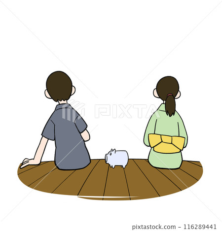 Summer veranda: Men and women in yukata Summer veranda: Men and women in yukata 116289441
