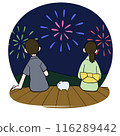 Men and women watching fireworks 116289442