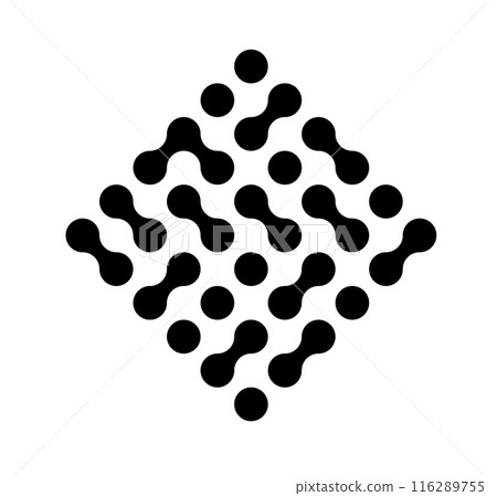 Circle fluid transition logo. Integration abstract symbol. Circles pattern point movement. Vector 116289755