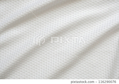 White sports clothing fabric football shirt jersey texture background White sports clothing fabric football shirt jersey texture background 116290076