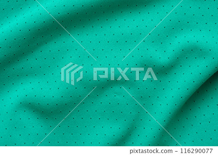 Green sports clothing fabric football shirt jersey texture background 116290077