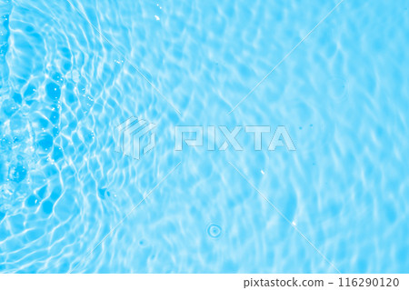 Abstract transparent water shadow surface texture natural ripple on blue background 116290120