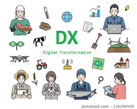 促進從事DX的第一產業插圖集 116290509