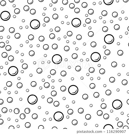 Doodle pattern soap bubbles. Linear illustration of pattern with foam elements. Doodle pattern soap bubbles. Linear illustration of pattern with foam elements. 116290907