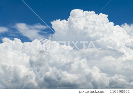 Beautiful clouds with a blue sky background. 116290961