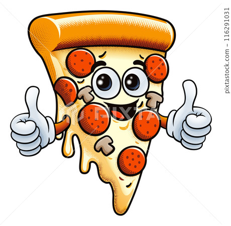 Cute Pizza Cartoon Mascot Food Illustration Cute Pizza Cartoon Mascot Food Illustration 116291031