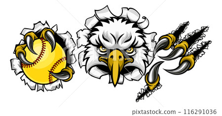 Eagle Softball Animal Sports Team Mascot 116291036