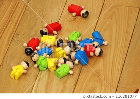 Colorful wooden toys 116291077