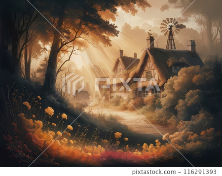 Hand Drawn Abstract Painting Art 116291393