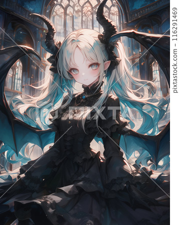 Devil girl in gothic dress / AI generated 116291469